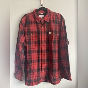 Carhartt Hubbard Plaid Flannel Long-sleeve Shirt Original Fit Men’s XL